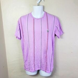 WXYZ Striped Skull Short Sleeve Shirt Men's Size Large Purple
